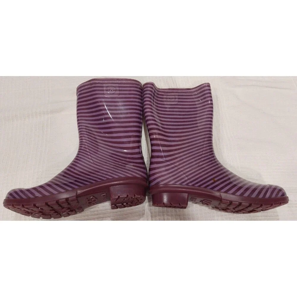 UGG Kids Raana Purple Striped Rain Boots Size 3